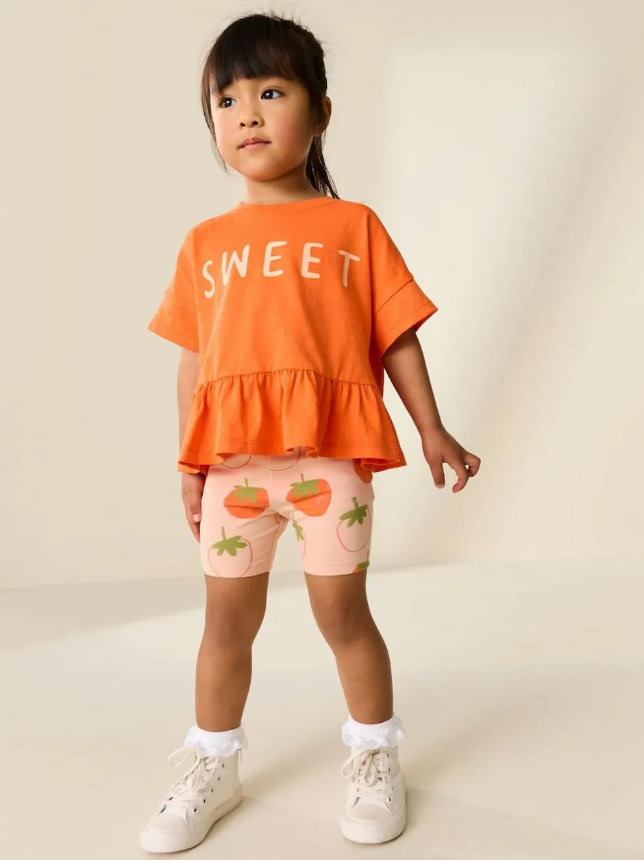 Next Orange Strawberry Short Sleeve Top and Shorts Set (3mths-7yrs) Hot