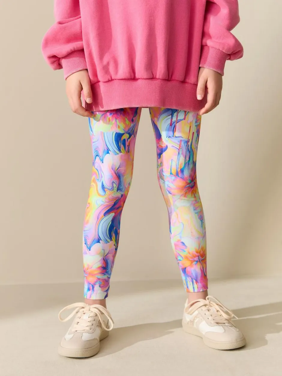 Next Orange/Blue Floral Leggings (3-16yrs) Online