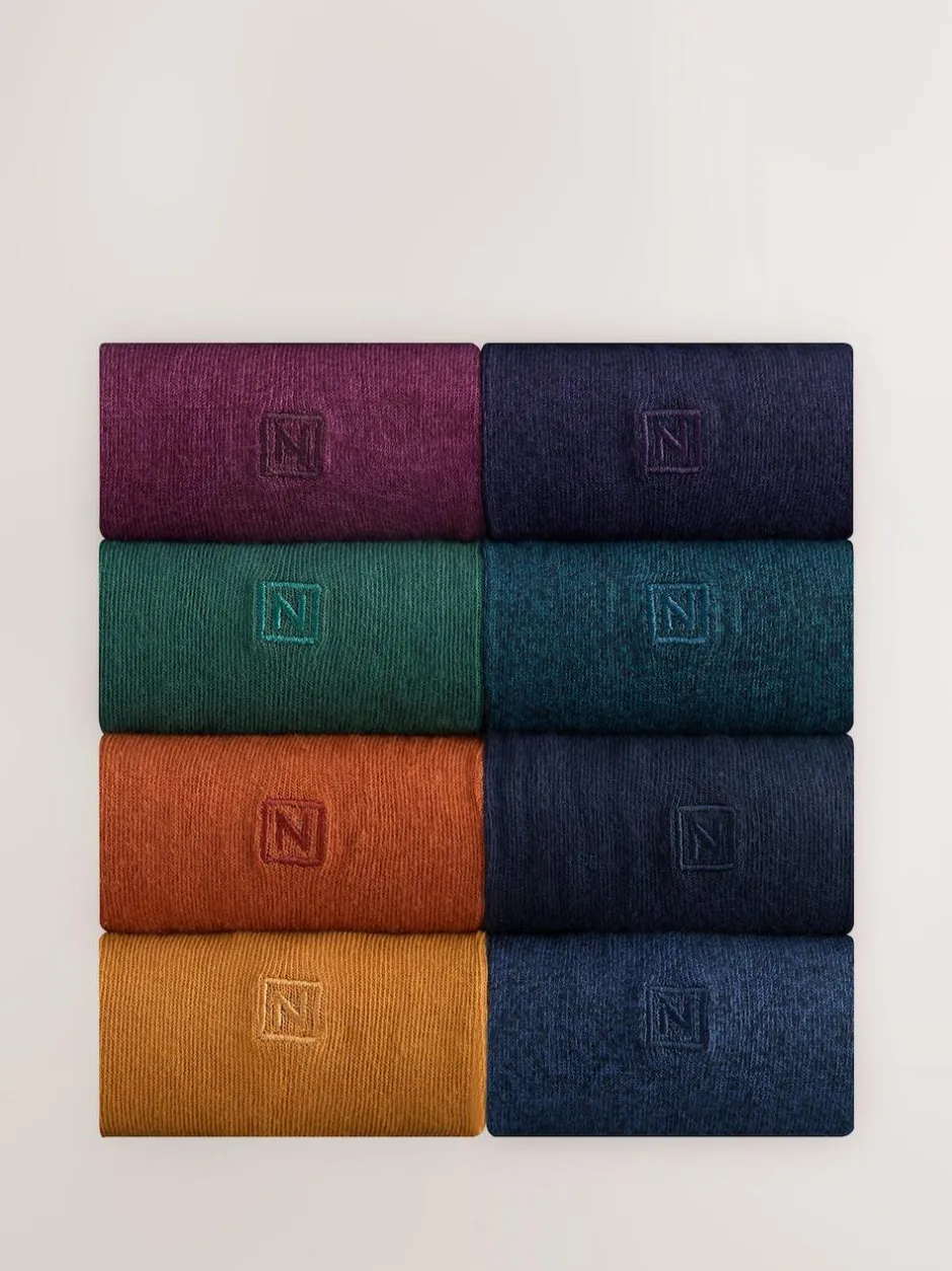 Next 8 Pack Embroidered Lasting Fresh Socks Orange/Green/Blue Online