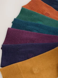 Next 8 Pack Embroidered Lasting Fresh Socks Orange/Green/Blue Online