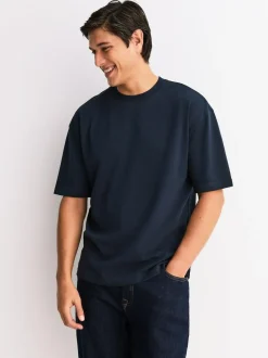 Next Relaxed Fit Heavyweight T-Shirts 5 Pack Orange/Grey/Green/Navy Blue/Red