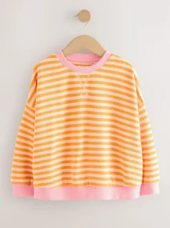 Next Orange/Pink Oversized Cosy Rib Sweatshirt (9mths-16yrs)