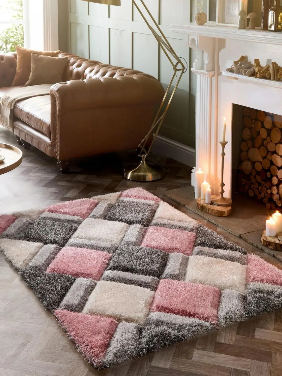 Origin Rugs Blush 3D GEO Shaggy Rug Clearance