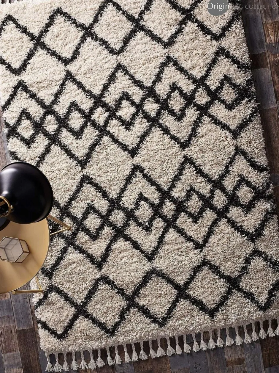 Origin Rugs Morocco Shaggy Rug Cream Discount