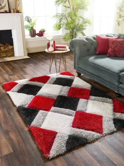 Origin Rugs Red 3D GEO Shaggy Rug Outlet