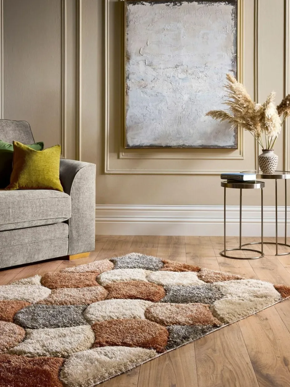 Origin Rugs 3D Scallop Shaggy Rug Terracotta Best