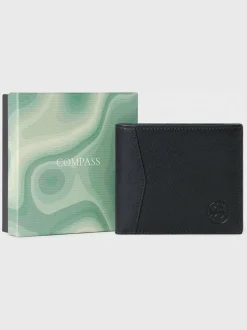 Osprey London The Compass Leather Card Wallet Black New