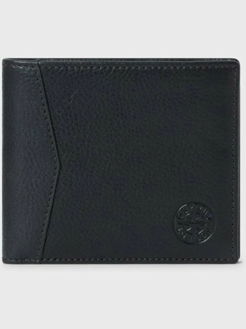 Osprey London The Compass Leather Card Wallet Black New