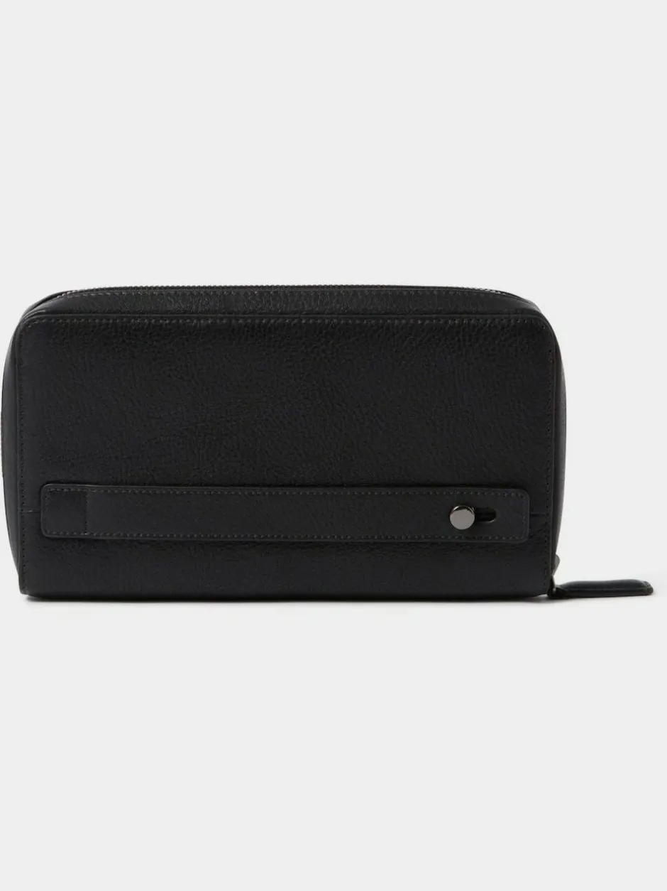 Osprey London Black The Compass Leather Travel Wallet Hot
