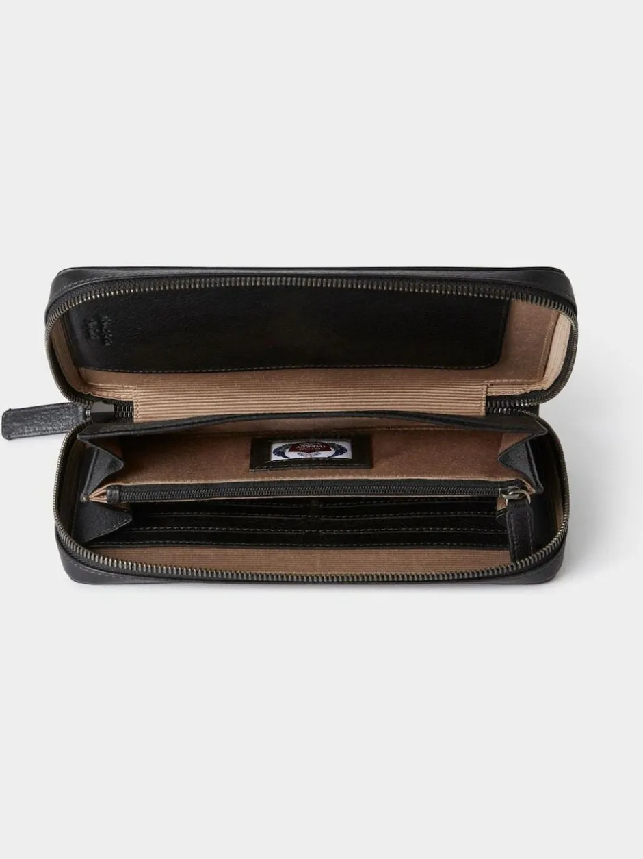 Osprey London Black The Compass Leather Travel Wallet Hot
