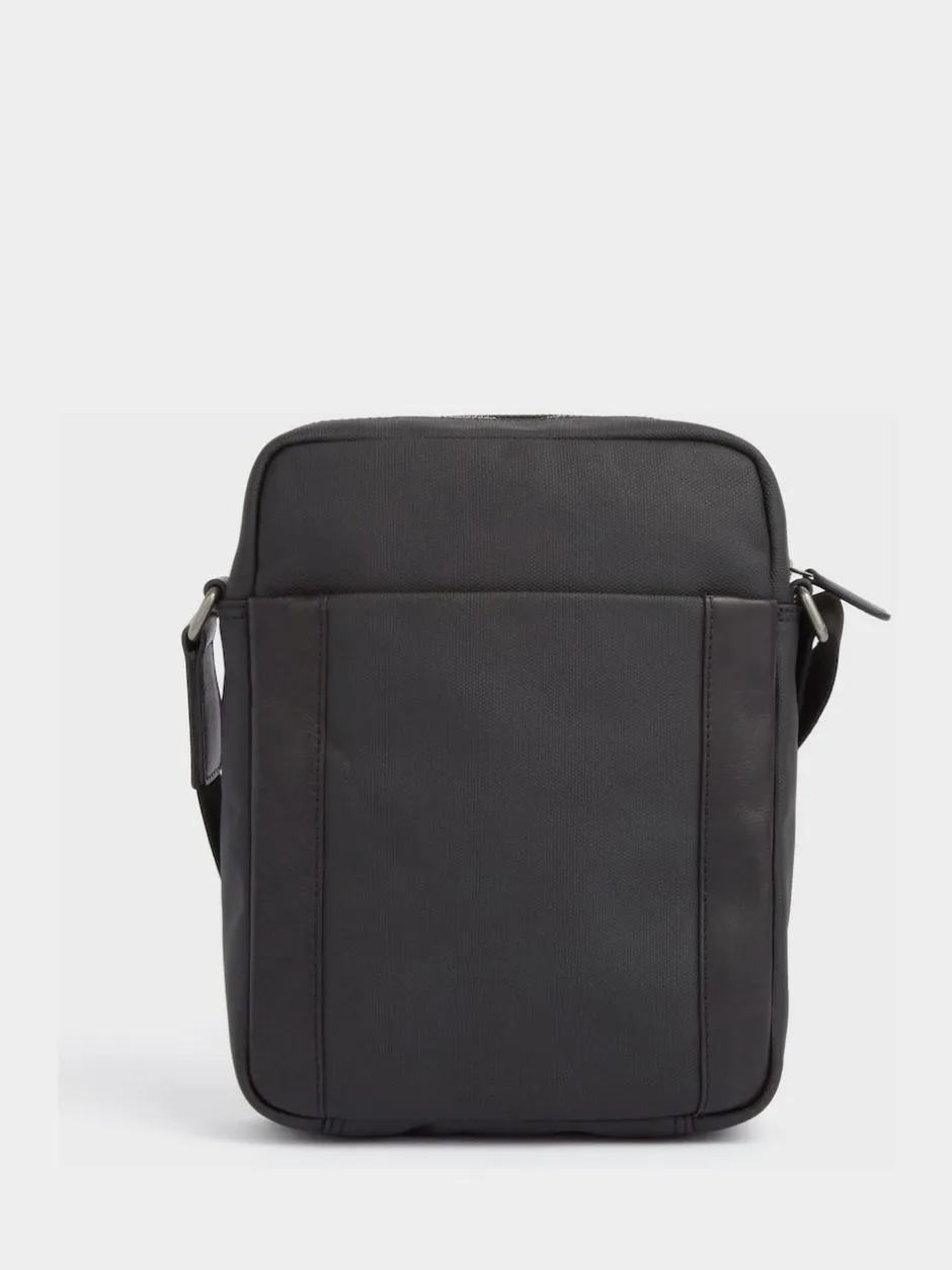 Osprey London The Small Grantham Waxed Canvas And Leather Messenger Bag Black Clearance