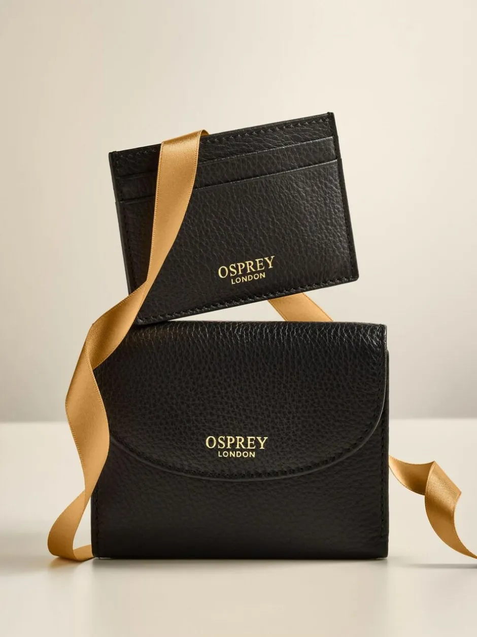 Osprey London Black The Tilly Leather Purse Gift Set New