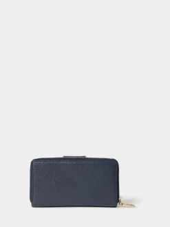 Osprey London The Core Medium Leather Popper Matinee Purse Blue Best