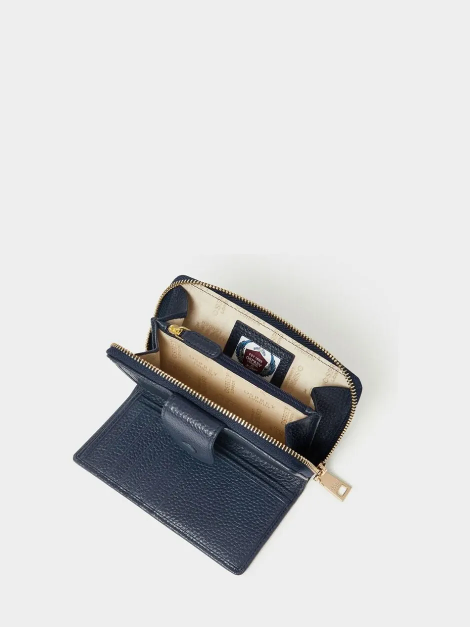 Osprey London The Core Medium Leather Popper Matinee Purse Blue Best