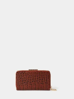 Osprey London Brown The Carla Leather Zip Around Purse Hot