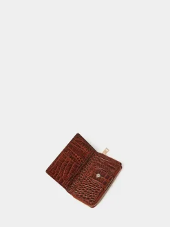 Osprey London Brown The Carla Leather Zip Around Purse Hot