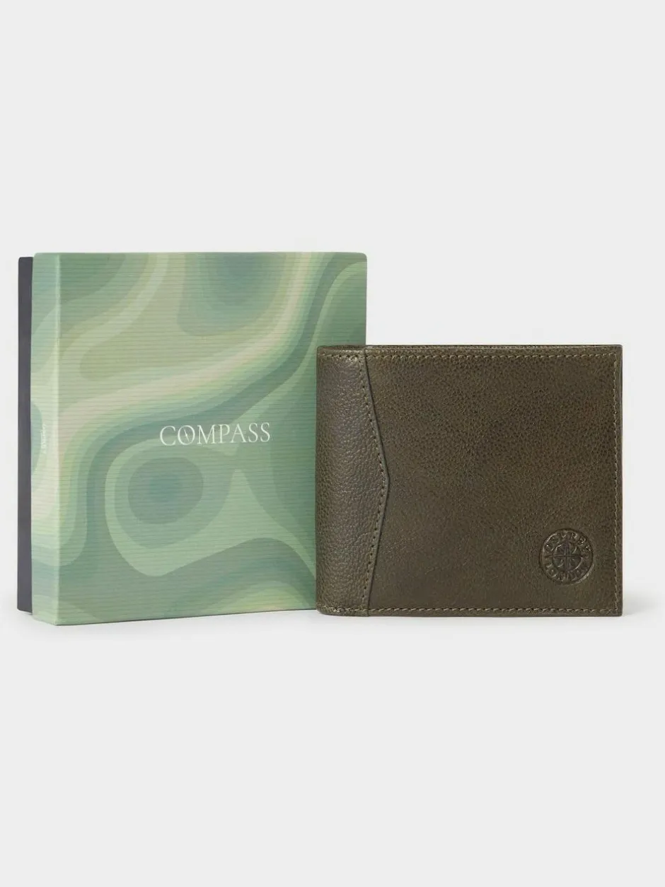 Osprey London The Compass Leather Coin Wallet Green New