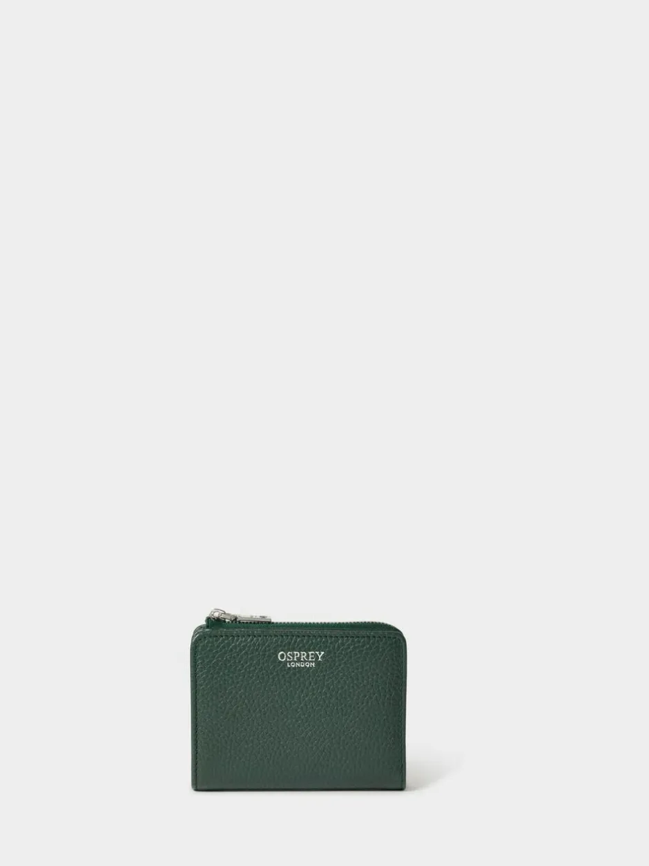 Osprey London Green The Core Medium Leather Zip Matinee Purse Sale
