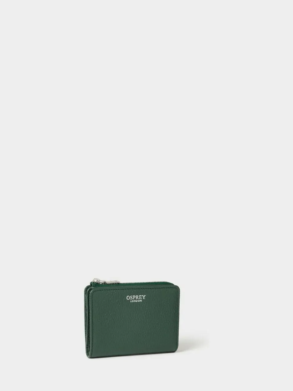 Osprey London Green The Core Medium Leather Zip Matinee Purse Sale