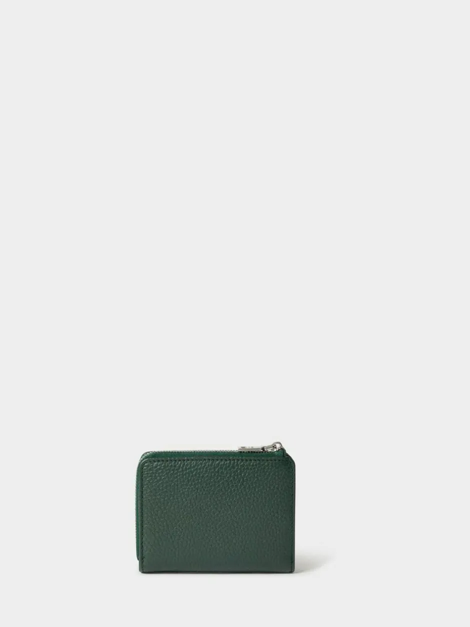 Osprey London Green The Core Medium Leather Zip Matinee Purse Sale