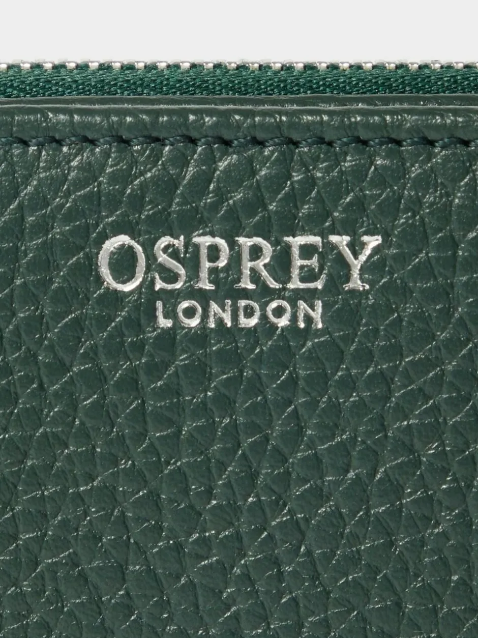 Osprey London Green The Core Medium Leather Zip Matinee Purse Sale