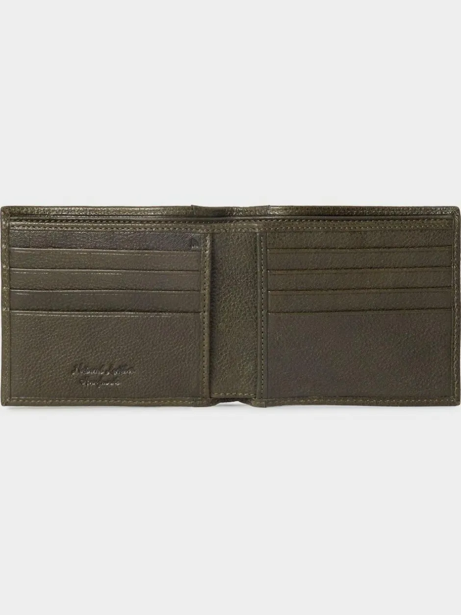 Osprey London The Compass Leather Card Wallet Green Outlet