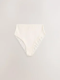 Next Paisley High Rise High Leg Cotton Lace Knickers 4 Pack Outlet
