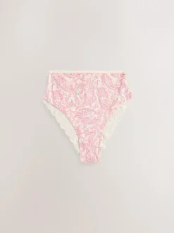 Next Paisley High Rise High Leg Cotton Lace Knickers 4 Pack Outlet