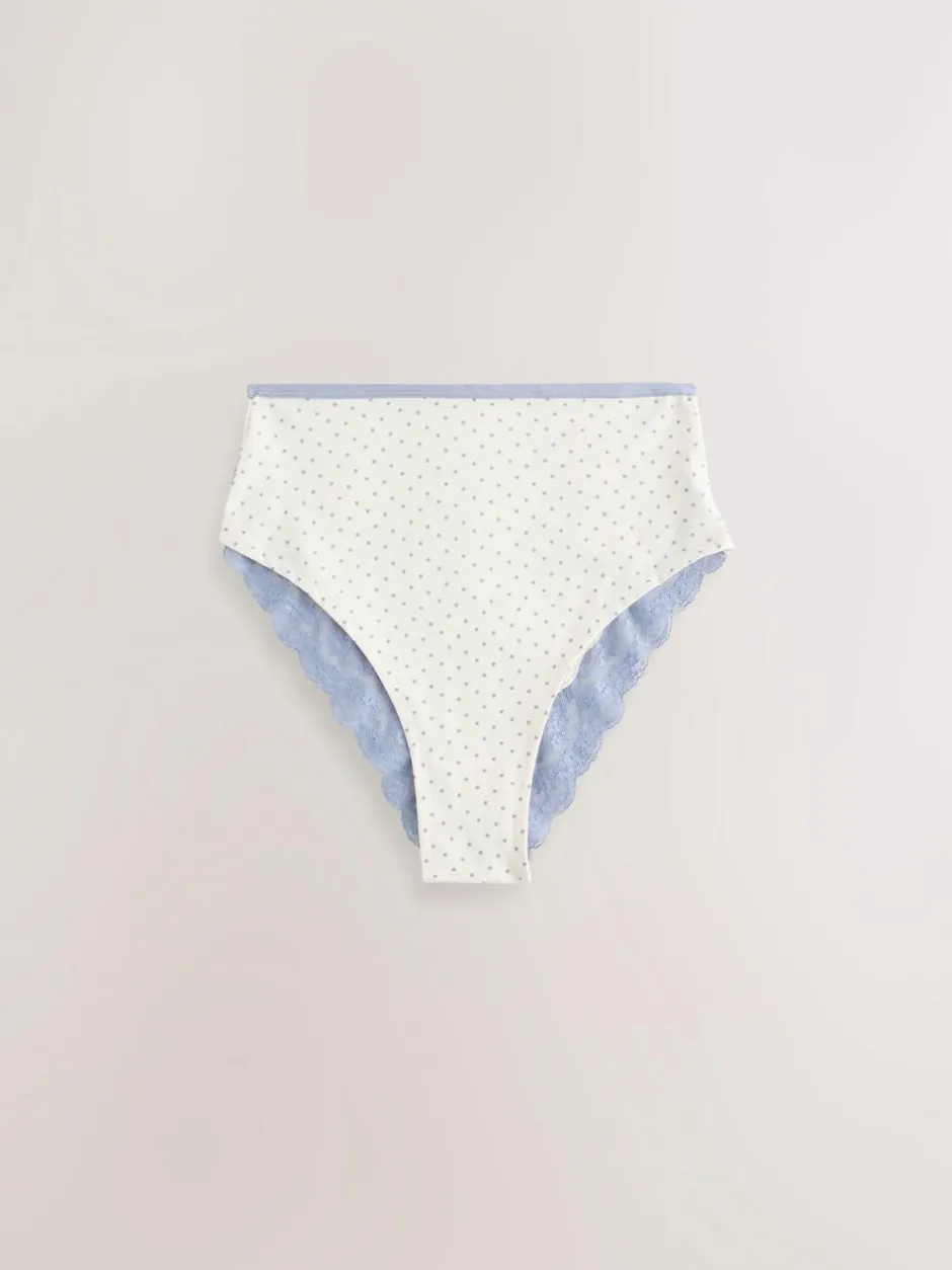 Next Paisley High Rise High Leg Cotton Lace Knickers 4 Pack Outlet