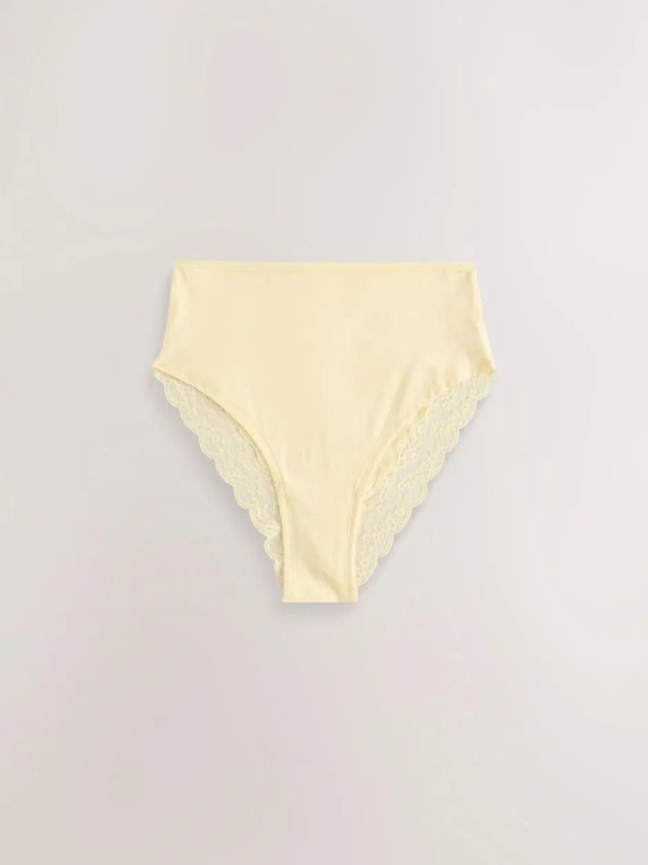 Next Paisley High Rise High Leg Cotton Lace Knickers 4 Pack Outlet