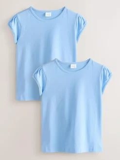 Next Pale Blue 2 Pack Puff Sleeve T-Shirts (3-16yrs) New
