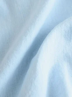 Next Pale Blue Grandad Collar Linen Mix Long Sleeve Shirt (3-16yrs) Outlet
