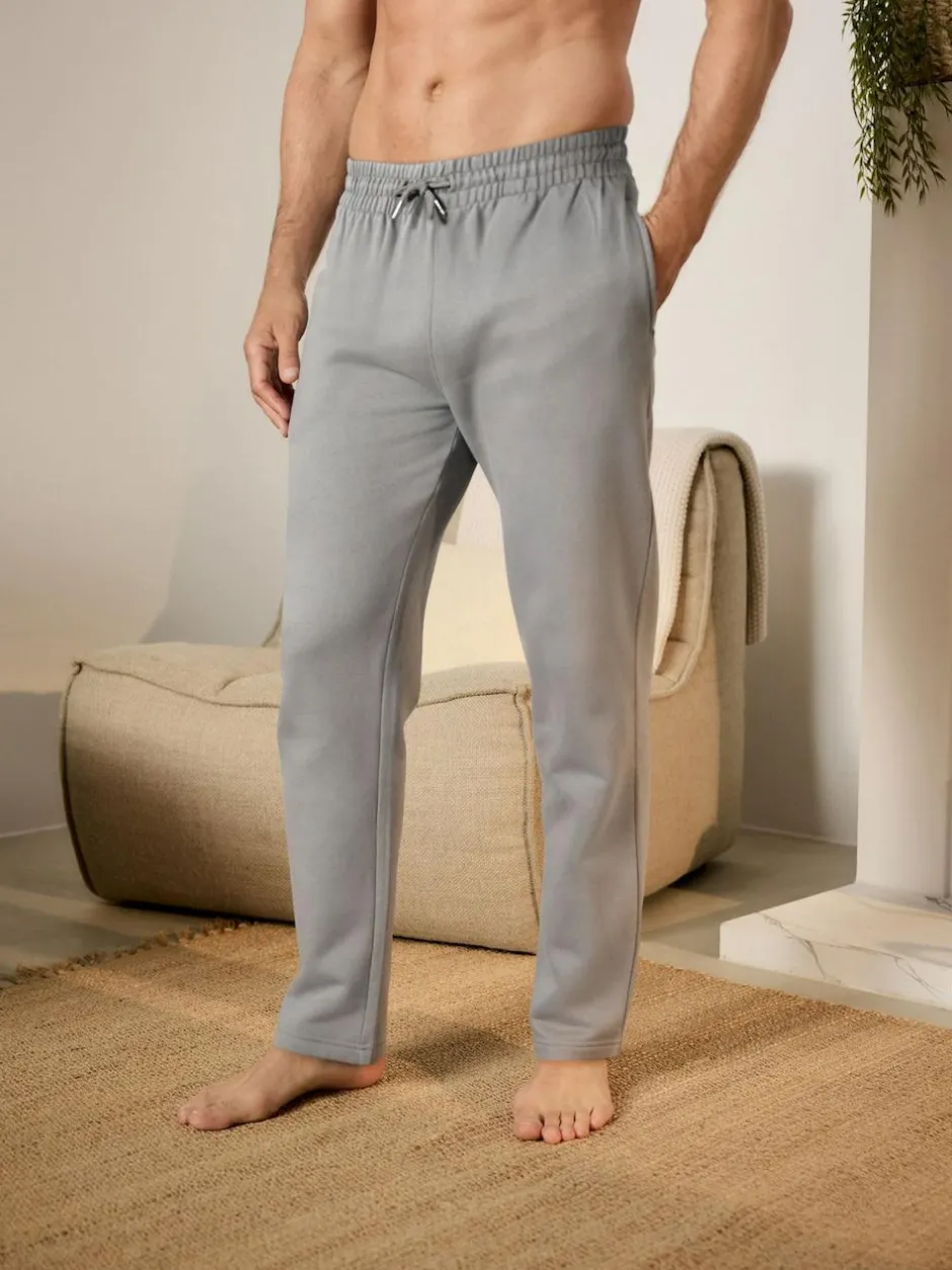 Next Pale Grey Brushback Heavyweight Open Joggers Online