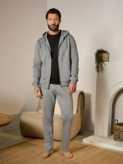 Next Pale Grey Brushback Heavyweight Open Joggers Online