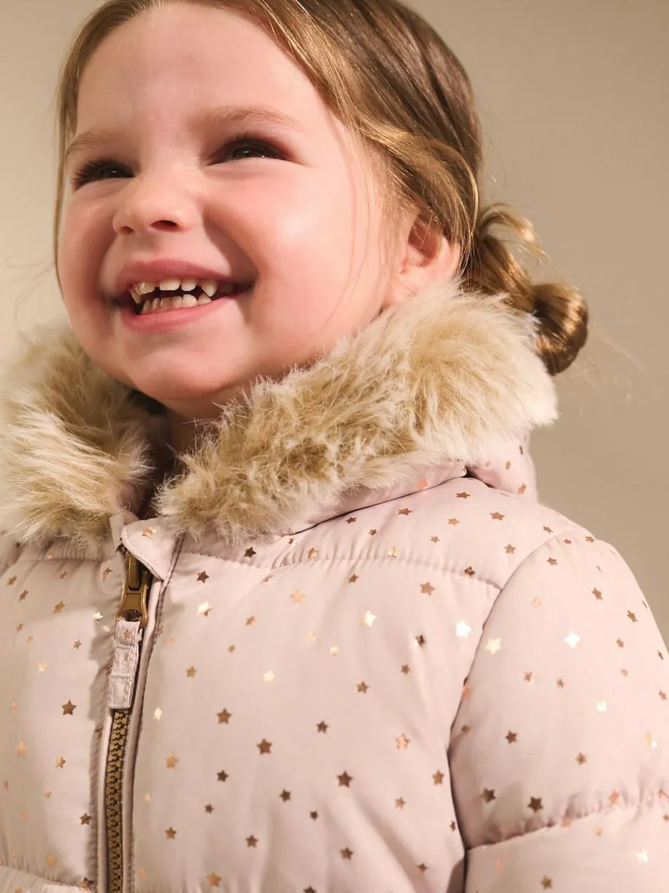 Next Print Shower Resistant Snowsuit (3mths-7yrs) Pale Pink New