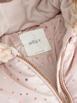 Next Print Shower Resistant Snowsuit (3mths-7yrs) Pale Pink New