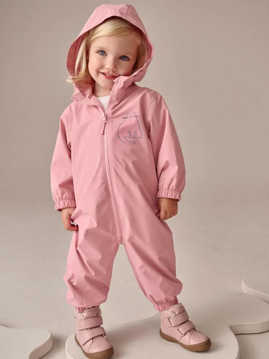 Next Pale Pink Waterproof Printed Puddlesuit (3mths-7yrs) Hot