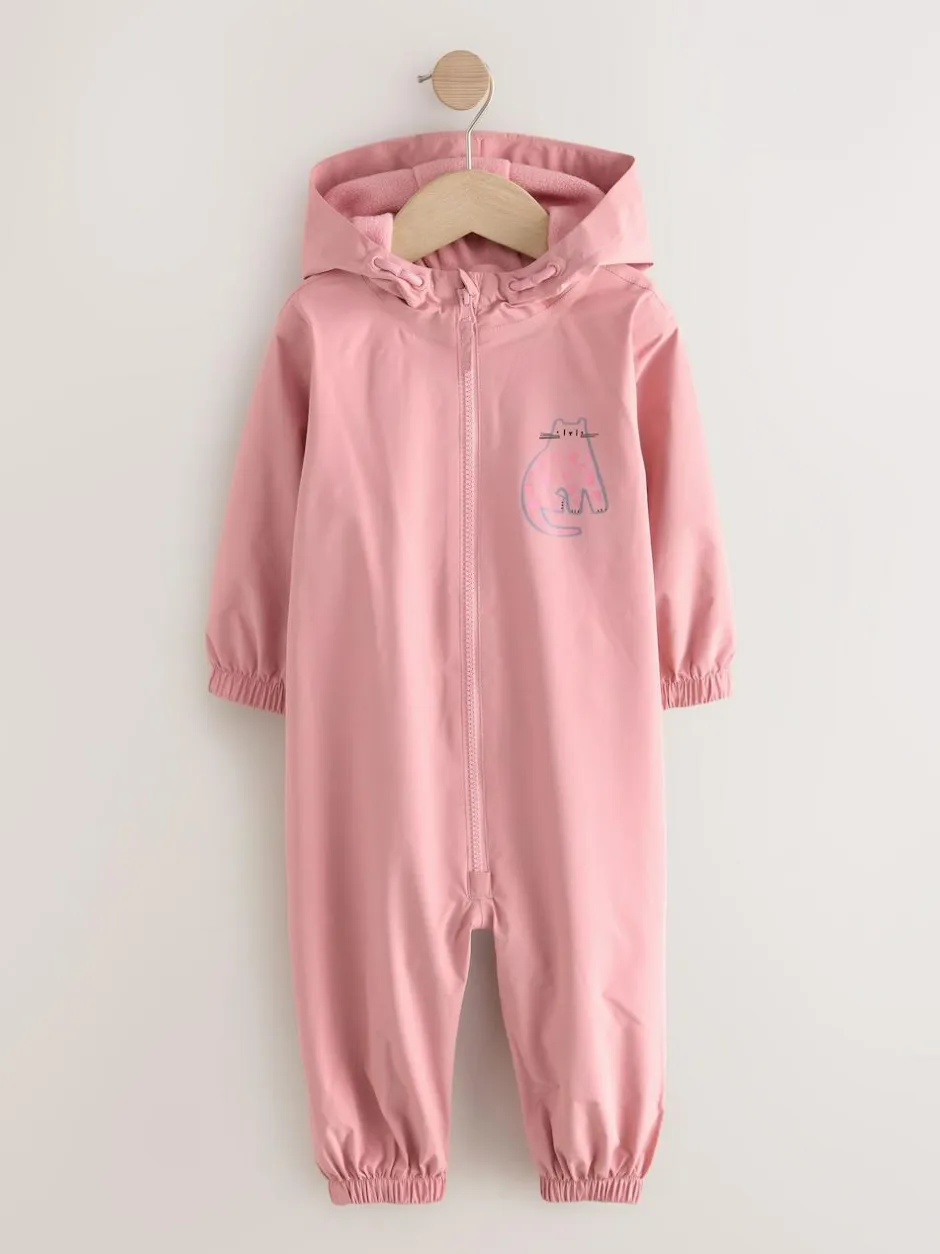 Next Pale Pink Waterproof Printed Puddlesuit (3mths-7yrs) Hot
