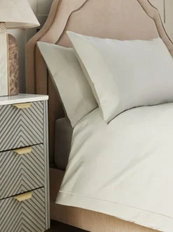 Next Pale Sage Green Collection Luxe 300 Thread Count 100% Cotton Sateen Satin Stitch Luxury Duvet Cover And Pillowcase Set Clearance