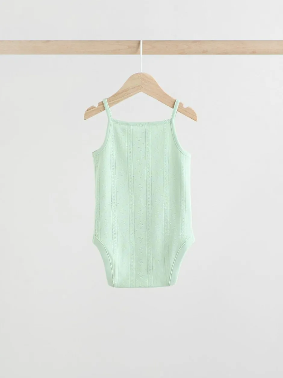 Next Pastel 5 Pack Vest Pointelle Baby Bodysuits Sale