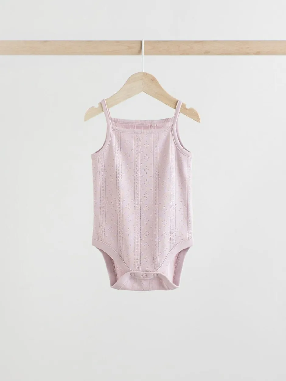 Next Pastel 5 Pack Vest Pointelle Baby Bodysuits Sale
