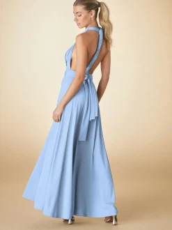 Next Jersey Multiway Wedding Guest Bridesmaid Maxi Dress Pastel Blue Sale