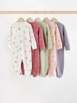 Next Pastel Character 5 Pack Baby Sleepsuits (0-2yrs) Discount