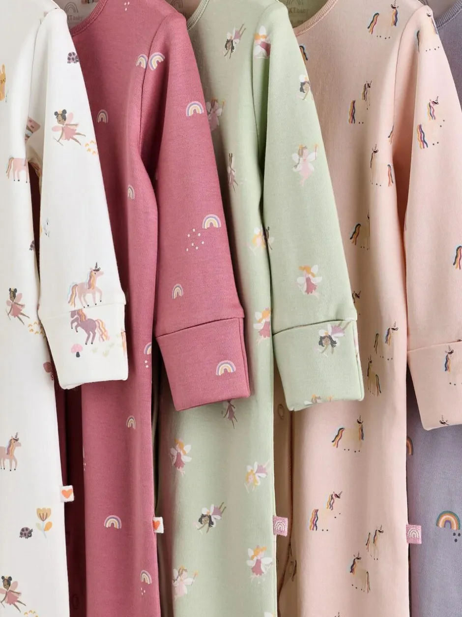Next Pastel Character 5 Pack Baby Sleepsuits (0-2yrs) Discount