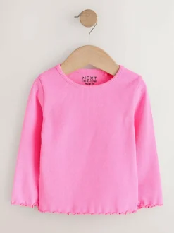 Next Pastel Rainbow Long Sleeve Rib Tops 5 Pack (3mths-7yrs) Outlet