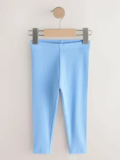 Next Pastel Rainbow Ribbed Leggings 5 Pack (3mths-7yrs) Online