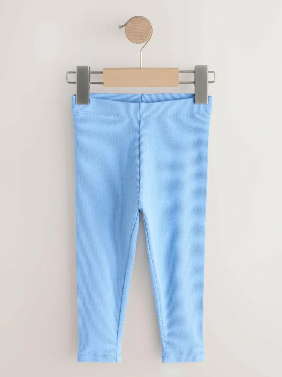 Next Pastel Rainbow Ribbed Leggings 5 Pack (3mths-7yrs) Online