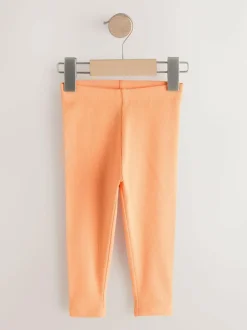 Next Pastel Rainbow Ribbed Leggings 5 Pack (3mths-7yrs) Online