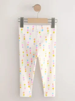 Next Pastel Rainbow Ribbed Leggings 5 Pack (3mths-7yrs) Online