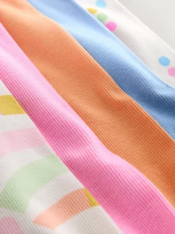 Next Pastel Rainbow Ribbed Leggings 5 Pack (3mths-7yrs) Online